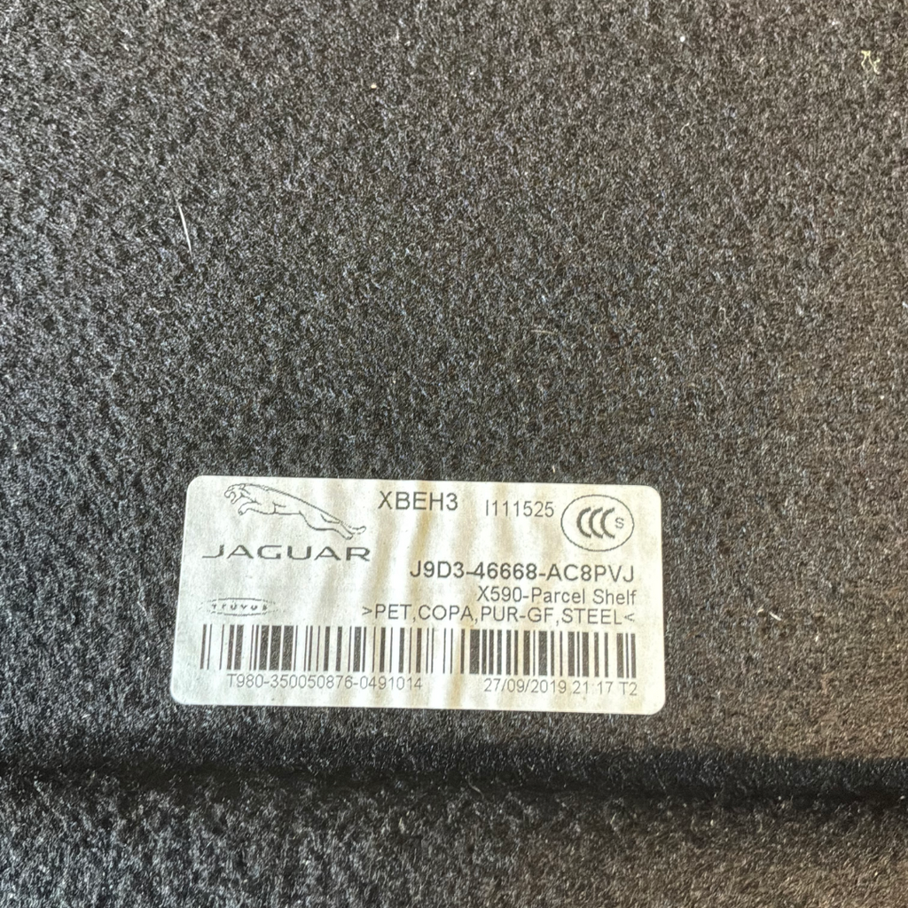 JAGUAR I-PACE 2018> BLACK PARCEL SHELF (J9D346668AC8PVJ)