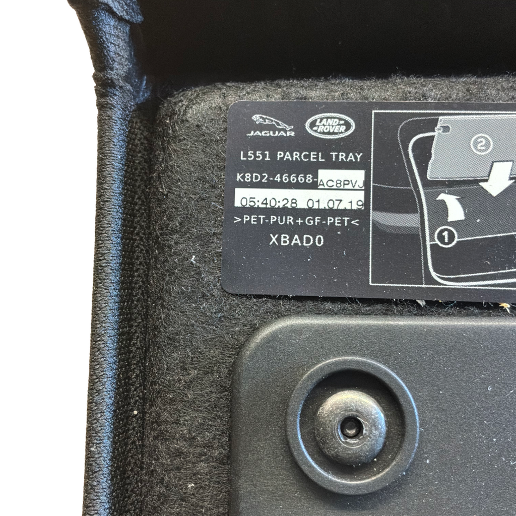 RANGE ROVER EVOQUE 2019> BLACK PARCEL SHELF (K8D246668AC8PVJ)