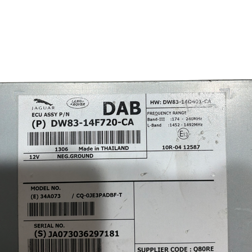 JAGUAR DAB AUDIO RECEIVER (DW8314F720CA)