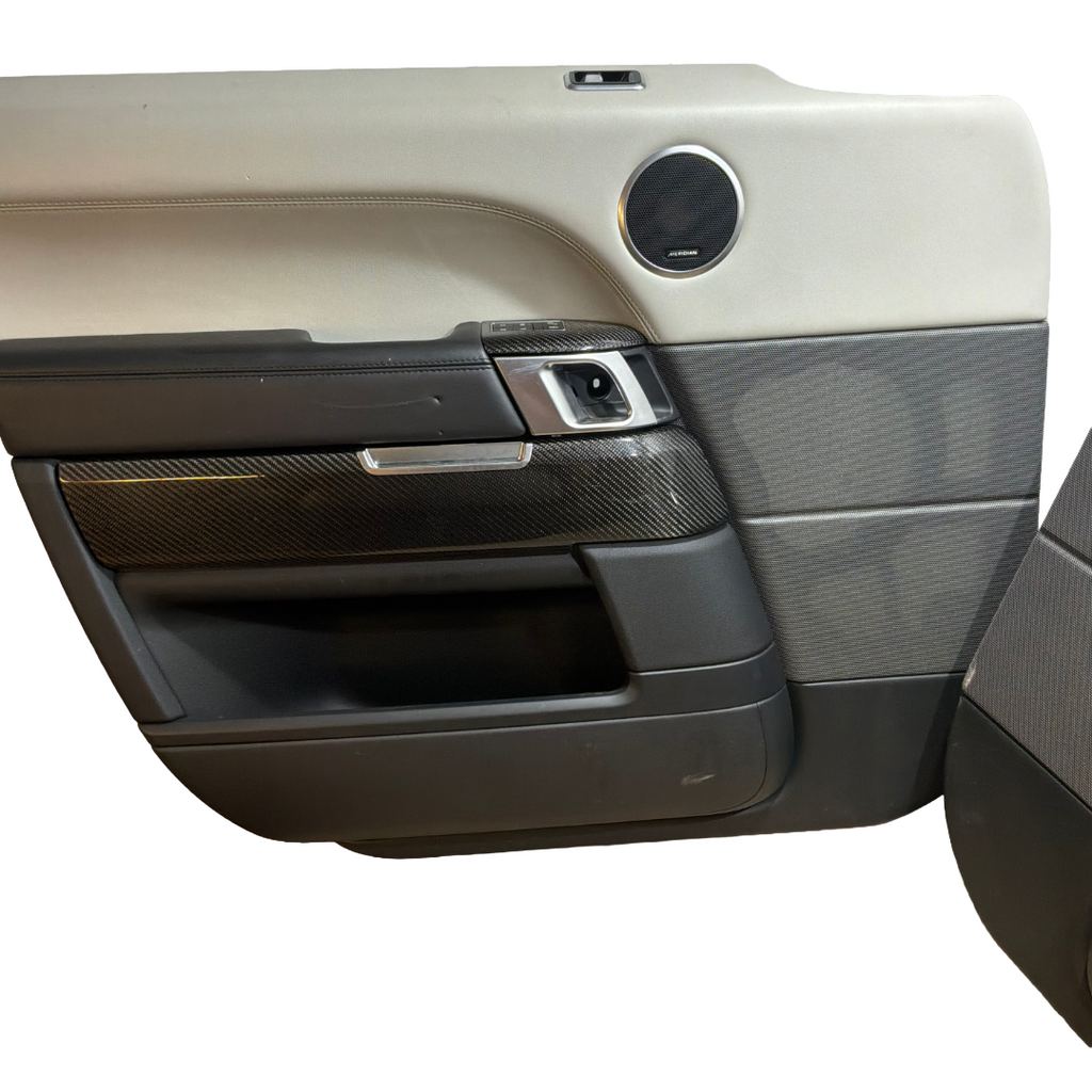 RANGE ROVER SPORT L494 4X DOOR CARDS CIRRUS GREY / CARBON FIBRE