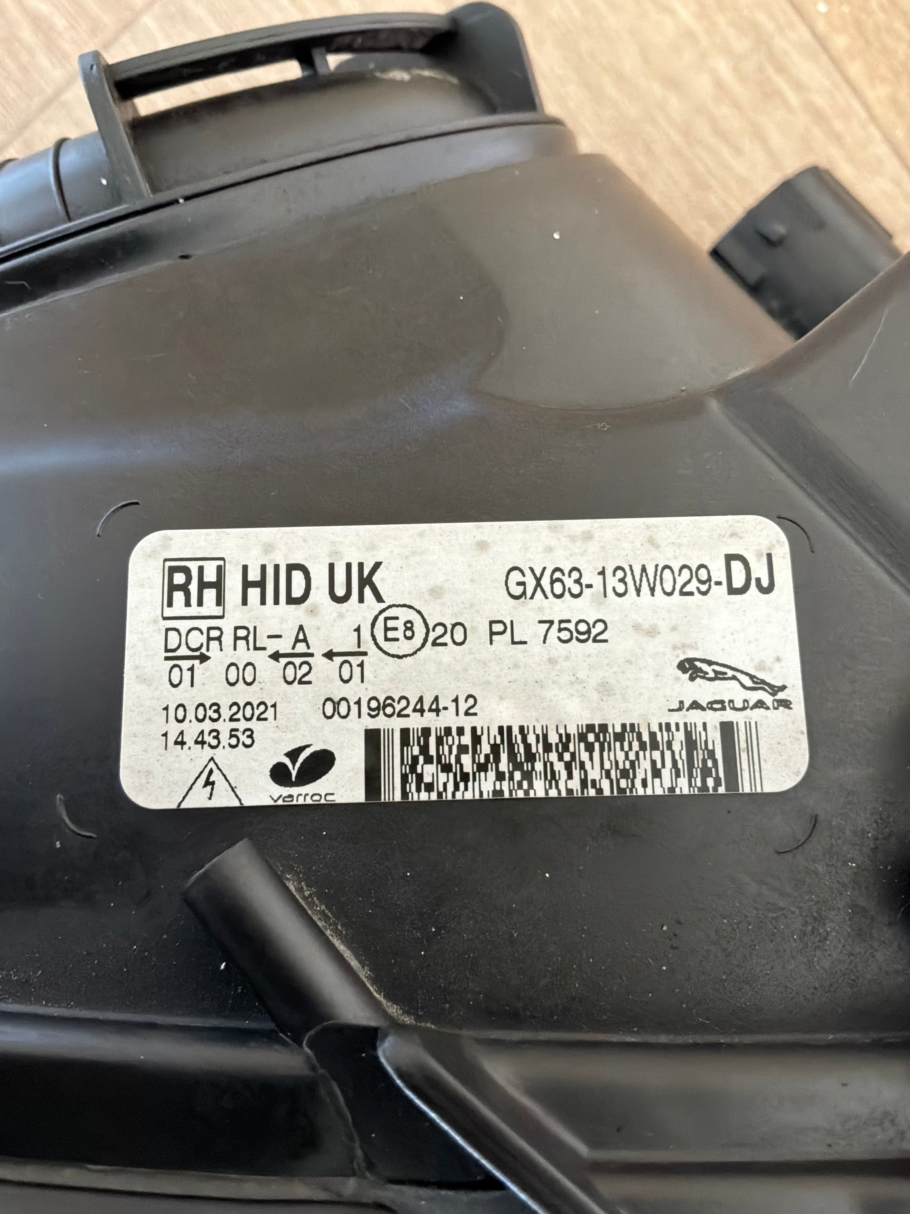 JAGUAR XF/F-PACE 2016> BI-XENON O/S/F HEADLAMP ASSY